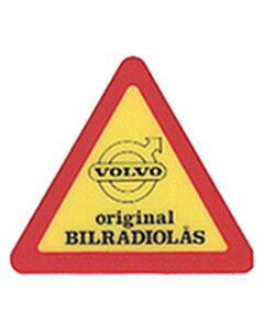Sticker Original bilradiolas rood op geel driehoek