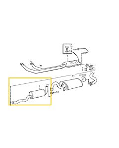 Uitlaatdemper B6304 midden 960 (91-94)  (geen multilink)