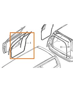 Rubber portier op deur v70 XC70 rechts voor V70 P26  XC70 (2001-2007) 
