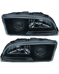 Koplamp zwart styling USA Links en Rechts in set VOLVO S70 V70 I -00 set