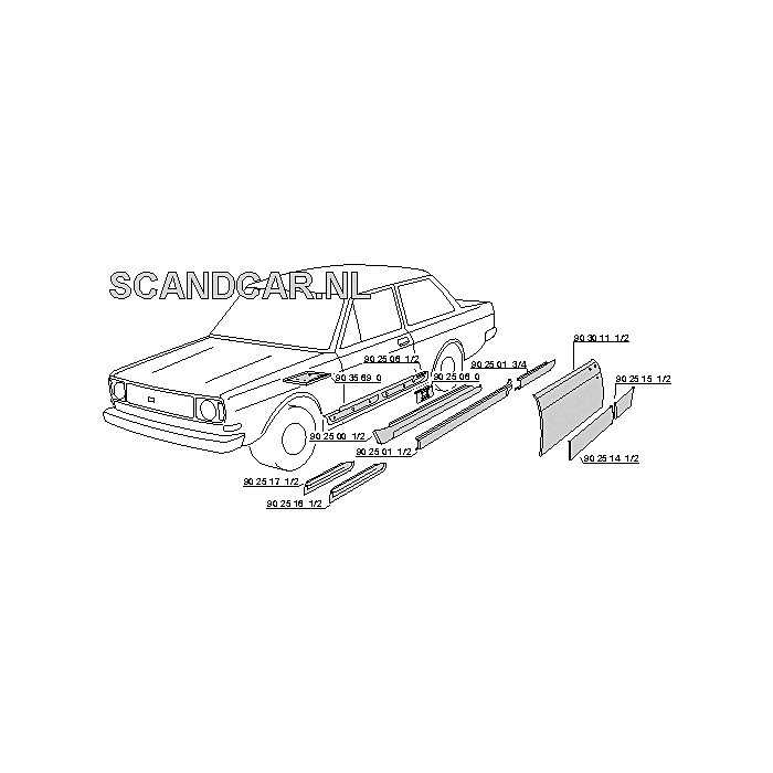 Volvo Sheet metal 140+164+240 inner sill left 1201960 Volvo part  