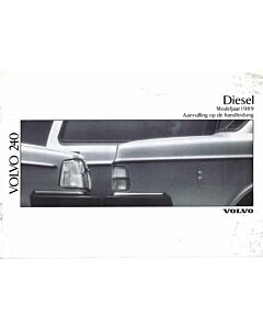Volvo 240 Supplement Manual 1989 Dutch Version
