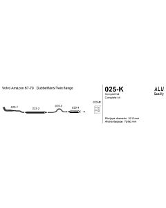 Volvo Uitlaat Amazon achterdemper Simons B18+B20 ( zie 025-4 ) Volvo onderdeel 021-4<BR>Volvo onderdeel nr 021-4