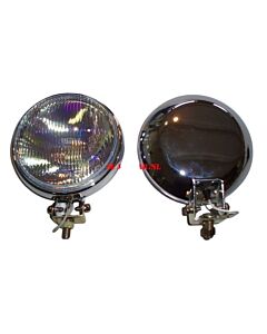 Verstraler in het chroom / 14.5 cm diameter / set a 2 stuks / parelmoer glas inclusief halogeenlamp H3 / helaas niet meer leverbaar
