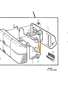 Achterlicht Links Chroomstrip Volvo 740 4 deurs sedan -1989 (3518918)
