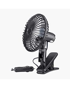 Koelfan interieur / ventilator 12 volt met stekker en 1.7 meter kabel / bevestiging 15 cm diameter