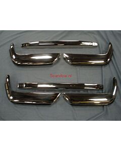 Complete Stainless Steel Bumper Set (6 parts) for Volvo P1800S+E+ES, Front and Rear, Including Rubbers