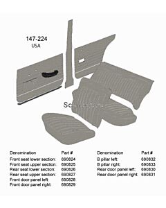 Bekleding Amazon 4 deurs B stijl rechts grijs 149-226