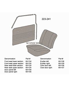 Bekleding Duett strip B stijl Links grijs zie set 6012106