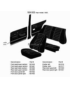 Bekleding Amazon B stijl bekl Rechts zie set nr 691516 zwart 168-172-511