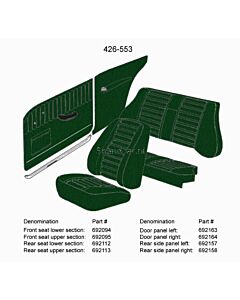 Bekleding Amazon 2D zijpaneel cover Rechtsachter groen 426-553 zie set 692157-58