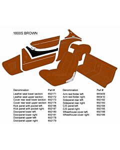 Bekleding 1800S wielkast Rechtsachter bruin