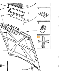 Clip Panel Door moulding Seal strip Bonnet Volvo 700 850 900 S70 V70 (-2000) S90 V90 (-1998)