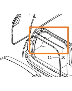 Rubber Afdichtstrip Achterklep Boven Volvo V70 - XC70  Tijdelijk NML