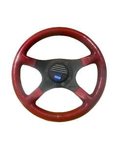 "Racy Red Leather Sport Steering Wheel - Used, for 740/940 Models"