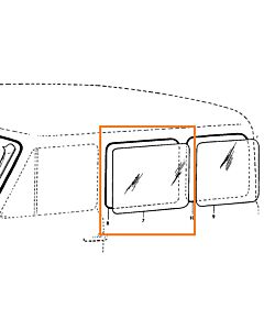 Volvo Pane PV544+Duett front clear (657268) Volvo part no 1213296